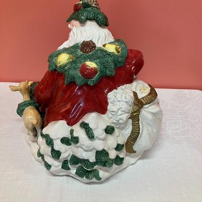 Sale Photo Thumbnail #258: Large Fitz & Floyd Santa jar with some damage to back (maybe missing a piece?)