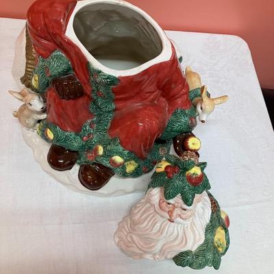 Sale Photo Thumbnail #260: Large Fitz & Floyd Santa jar with some damage to back (maybe missing a piece?)
