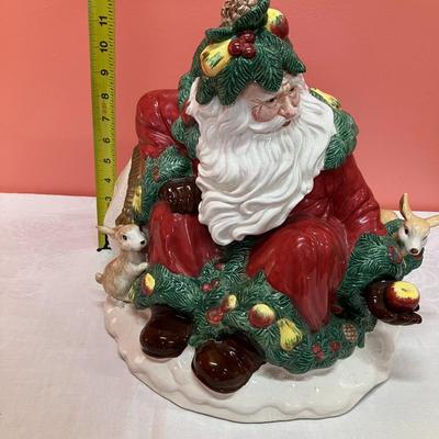 Sale Photo Thumbnail #261: Large Fitz & Floyd Santa jar with some damage to back (maybe missing a piece?)