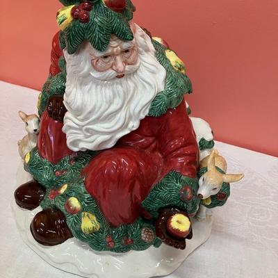 Sale Photo Thumbnail #256: Large Fitz & Floyd Santa jar with some damage to back (maybe missing a piece?)