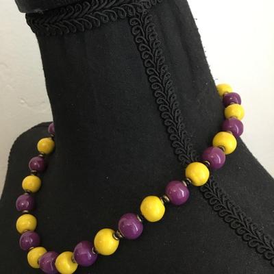 Cool vintage glass or ceramic beaded necklace