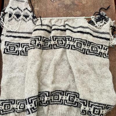 Knitting book lot + incomplete project