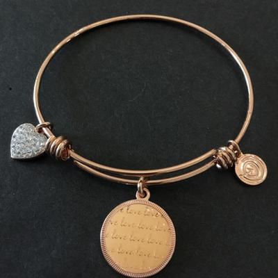 Cute rose gold tone charm bracelet