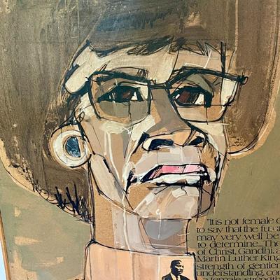 "Shirley Chisholm" Civil Rights art by Johanna Vogelsang, 1975