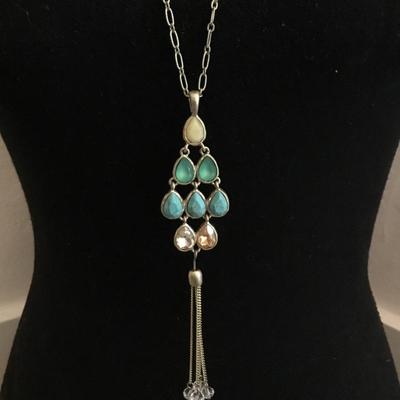 Beautiful tassel crystal necklace
