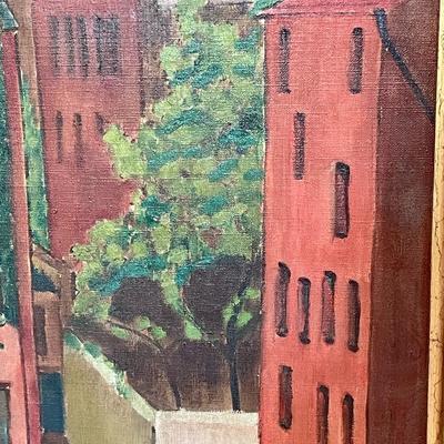 Original cityscape painting, unsigned
