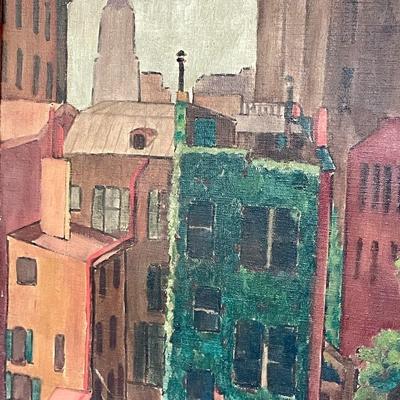 Original cityscape painting, unsigned