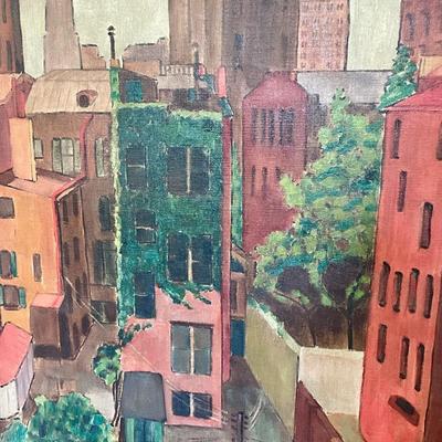 Original cityscape painting, unsigned