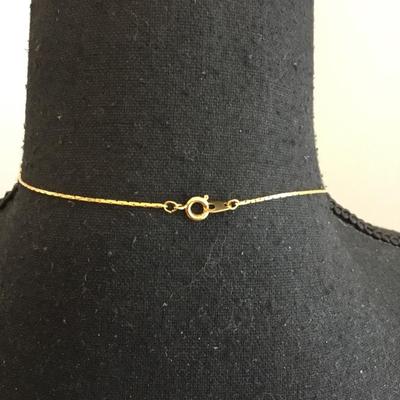 Vintage, gold tone, chain necklace, faux pearls