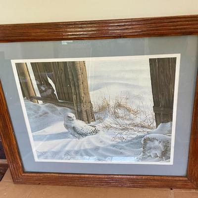 Ghislain Caron signed & numbered " Harfang des neiges" Snowy Owl print, 1987