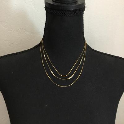 Vintage, gold, toned, multi layered necklace