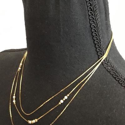 Vintage, gold, toned, multi layered necklace