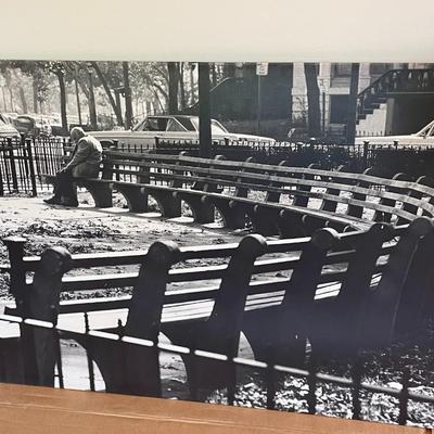 "Man on Bench" wrapped photo by Edward Hollander, 1966