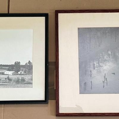 Pair of Edward Hollander photographs - landscape & ice skating