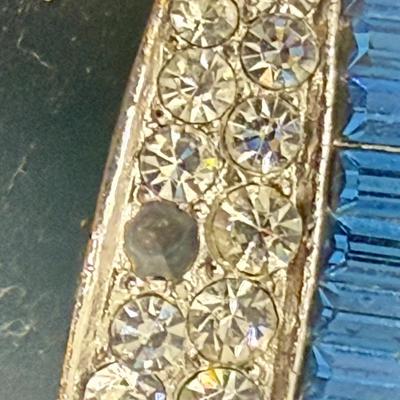 Vintage Gold-Tone Ring with Faux Sapphires and Faux Diamonds