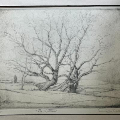 "The Veterans" etching by Don Swann, unframed