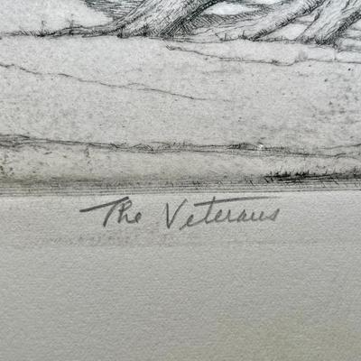 "The Veterans" etching by Don Swann, unframed