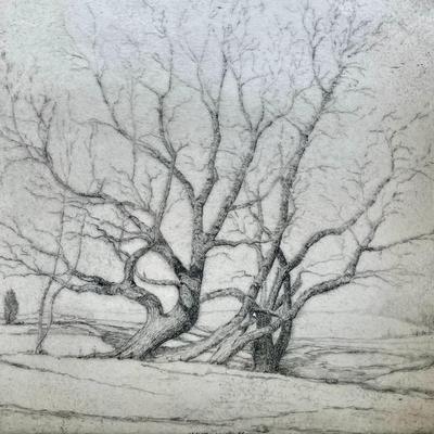 "The Veterans" etching by Don Swann, unframed