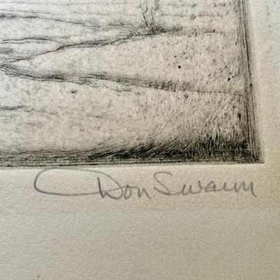 "The Veterans" etching by Don Swann, unframed