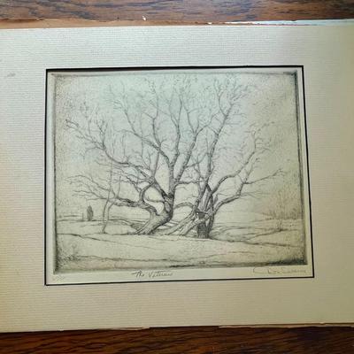 "The Veterans" etching by Don Swann, unframed