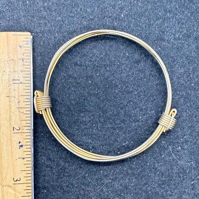 Gold Tone Multi Strand Metal Bracelet