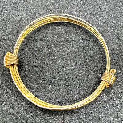 Gold Tone Multi Strand Metal Bracelet