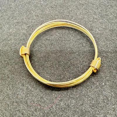 Gold Tone Multi Strand Metal Bracelet