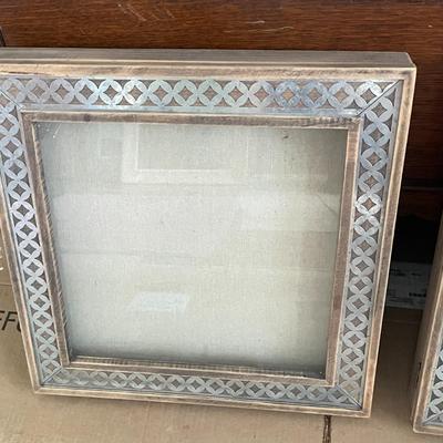 Pair of Nicole Miller wood Rococco shadow boxes