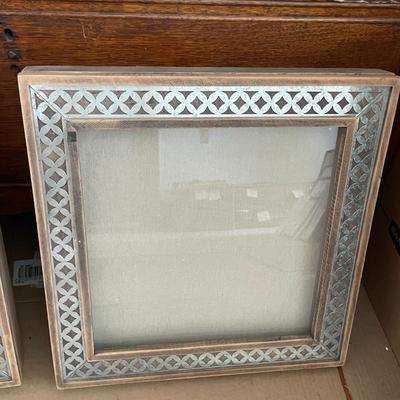 Pair of Nicole Miller wood Rococco shadow boxes