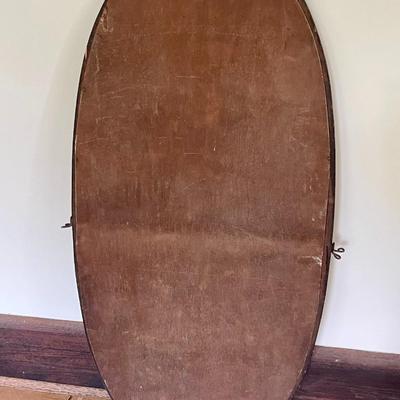 Vintage framed oval dresser mirror