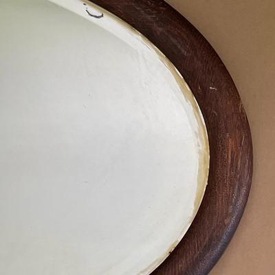 Vintage framed oval dresser mirror