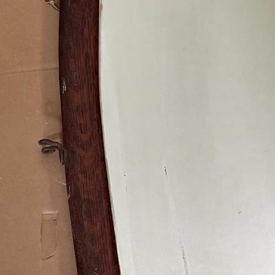 Vintage framed oval dresser mirror