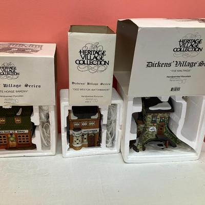 Sale Photo Thumbnail #317: Set of 3 houses: Blythe Pond, Old Michaelchurch, Blenham Street Bank - all in original boxes