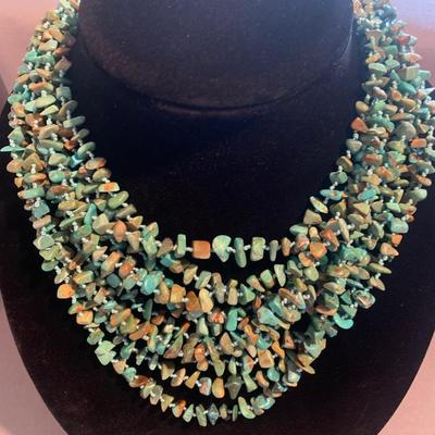 Multi-Strand Massive Turquoise Necklace
