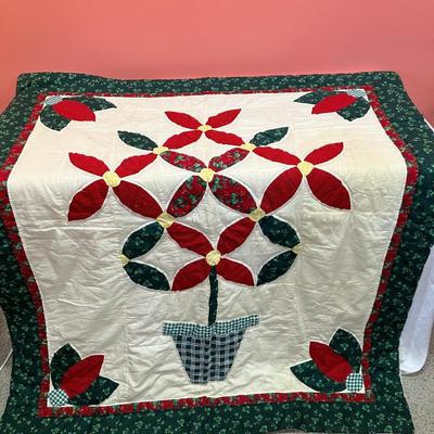 Sale Photo Thumbnail #310: 48" x 48" quilted Christmas blanket