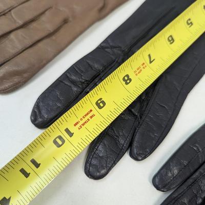 Vintage Grandoe 100% Silk Lined Gloves & Black Leather Gloves