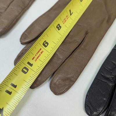 Vintage Grandoe 100% Silk Lined Gloves & Black Leather Gloves