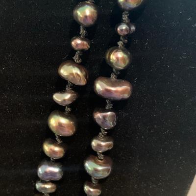 56” Polished Stone Estate Necklace