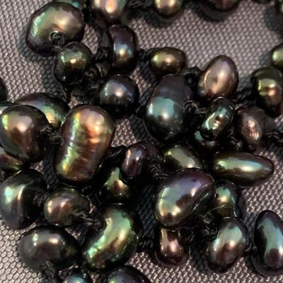 56” Polished Stone Estate Necklace