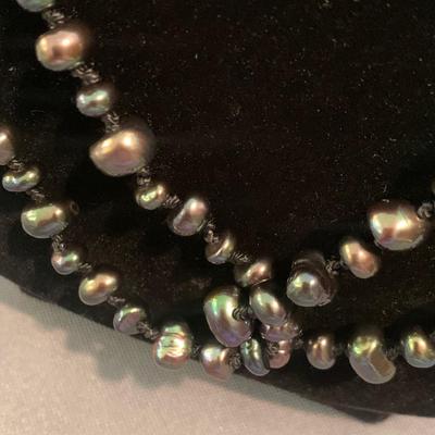56” Polished Stone Estate Necklace