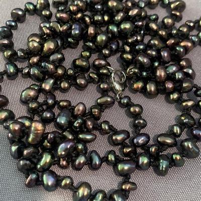 56” Polished Stone Estate Necklace