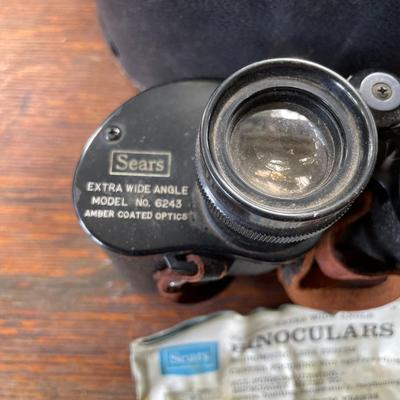 Pair of Sears 7x 35mm binoculars & case