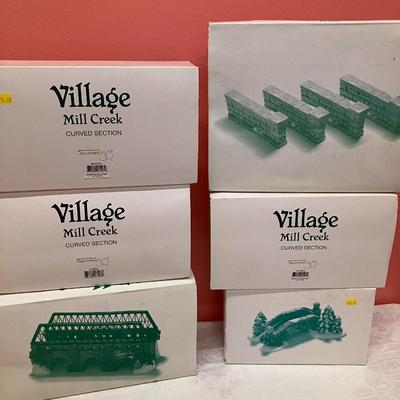 Sale Photo Thumbnail #345: 6 pieces of Dept 56 Mill Creek Village accessories