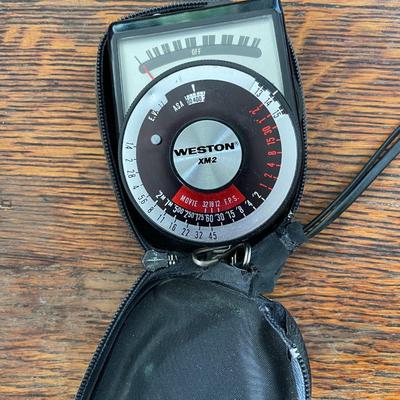 Vintage Miranda 35mm film camera, lens and light meter