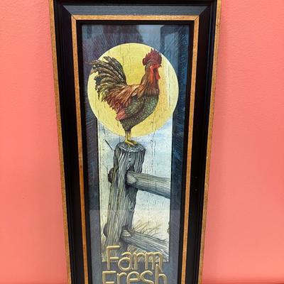 Sale Photo Thumbnail #355: 1 piece of farmhouse rooster framed artwork: 21"H x 9"W