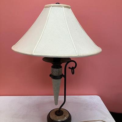 Sale Photo Thumbnail #374: Large 33"H art deco table lamp with marble base
