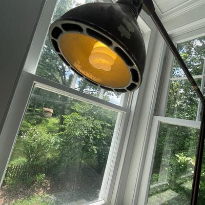 Vintage metal swivel office floor lamp