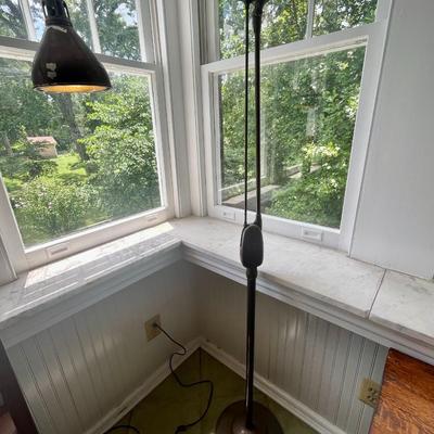 Vintage metal swivel office floor lamp