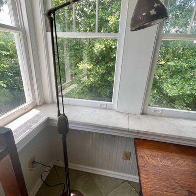 Vintage metal swivel office floor lamp