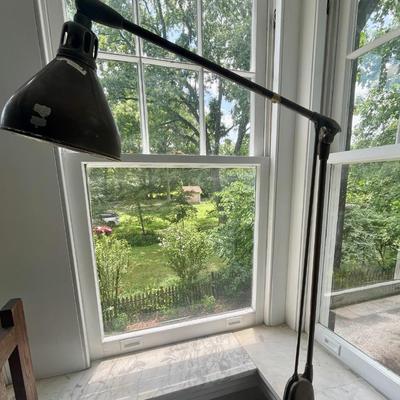 Vintage metal swivel office floor lamp